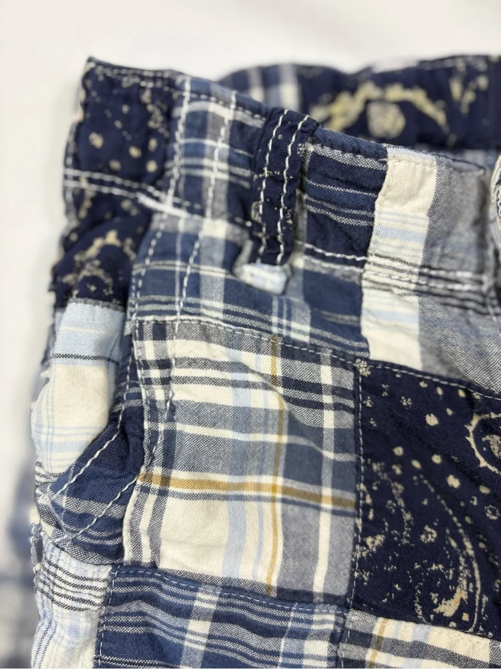 GAP Navy and Cream Patchwork Plaid Shorts | Size 2T
